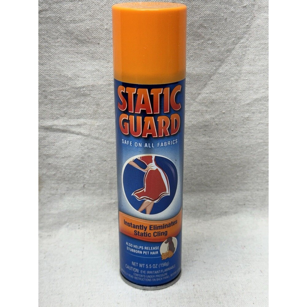 Vintage Static Guard Spray Can Aerosol Full Static Cling Remover NOS 5.5 Oz